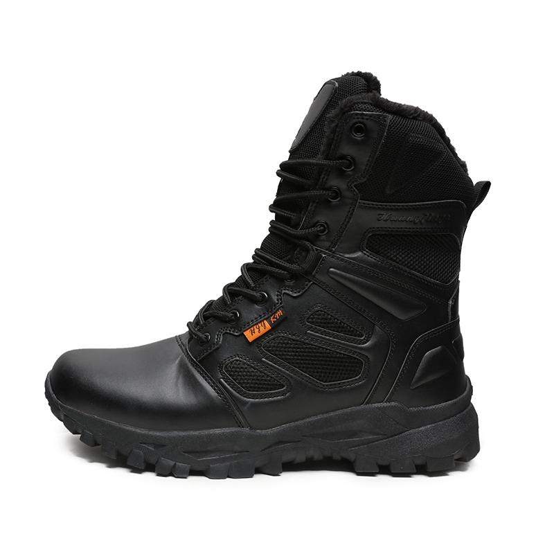 Outdoor Hiking Shoes Men Anti-slip Warm Plush Thick-soled Men Casual High-top Boots Comfortable BreathableDurable Ankle Boots