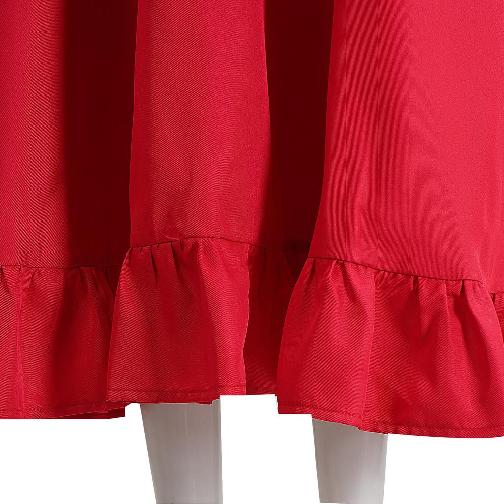 Костюм для косплея фильма ужасов Cross-border Factory Pearl, красное кружевное платье в винтажном стиле, наряд для Хэллоуин-вечеринки и сценического выступления