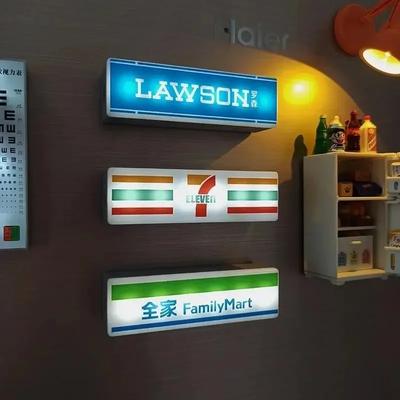 Магнитный 3D стикер на холодильник из минимаркета 711, Lawson, FamilyMart, светящаяся мини лайтбокс доска для объявлений, украшение для дома