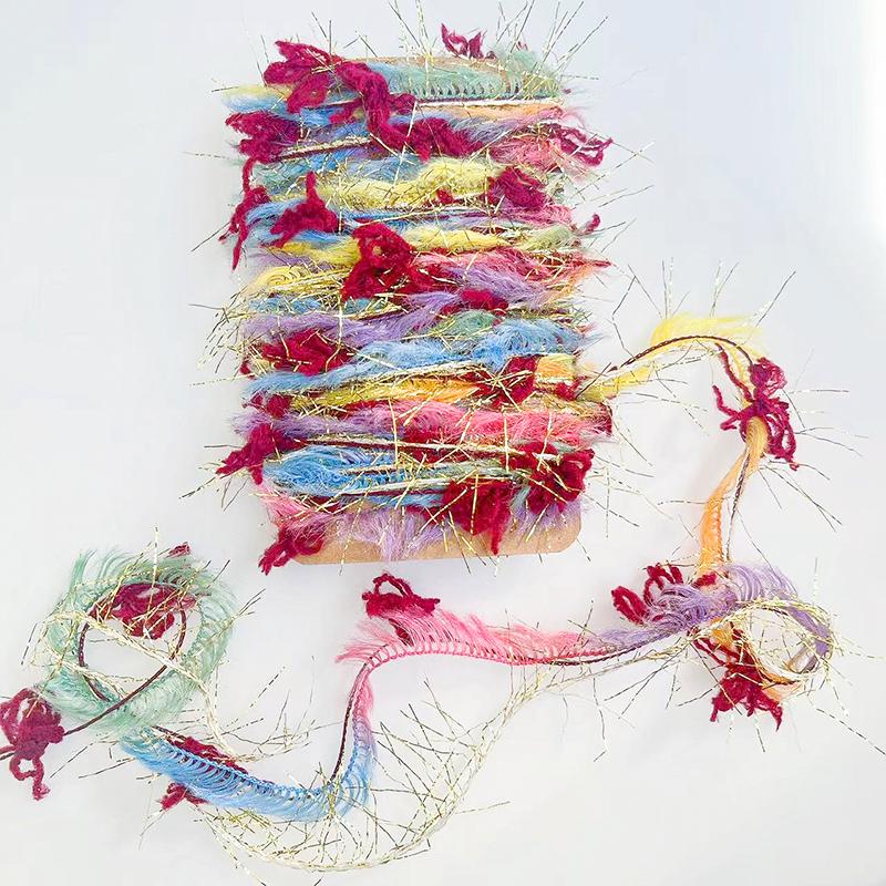 2 М Раскрашенные вручную резинки для волос из пряжи Полиэстеровая пряжа Сделай сам Рождественские поделки Бохо-шик Рождественские наборы для рукоделия
