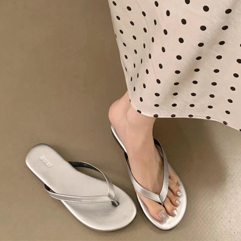 Fashion SUOJIALUN 2025 Summer New Brand Women Slipper Fashion Narrow Band Slip On Flip Flops Soft Flat Heel Outdoor Casual Dress Slides