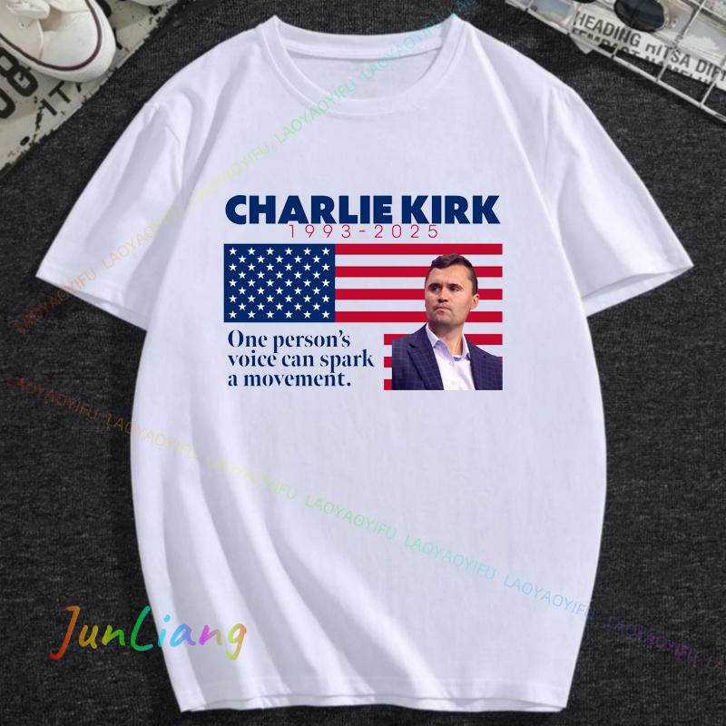 Freedom Charlie Kirk Tshirt Loose Casual FemaleMale Tshirts Unisex Streetwear Protest American Fashion Unisex T Shirts