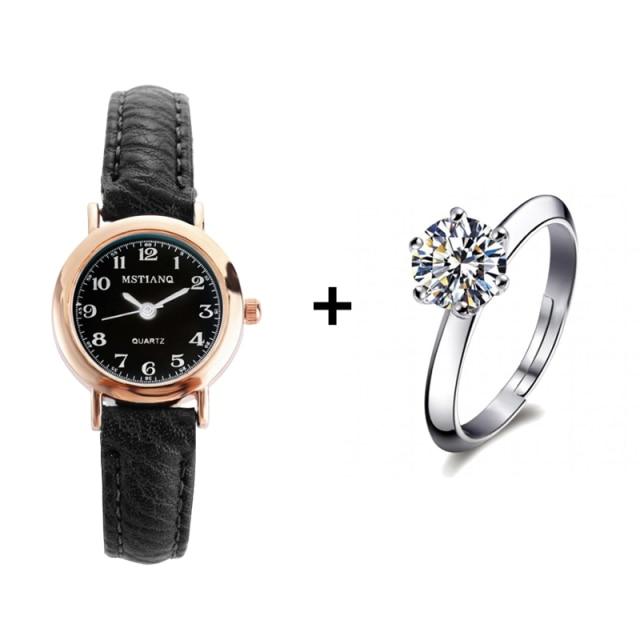 Часы женские простые классические винтажные женские часы с маленьким циферблатом кожаный ремешок кварцевые часы женские часы подарок