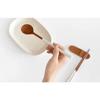 Nicot Wood 2-person Round Spoon Set, Ivory, Light Gray, 2 Types of Spoons + 2 Types of Chopsticks, 1 Set, Korean Popular Tableware