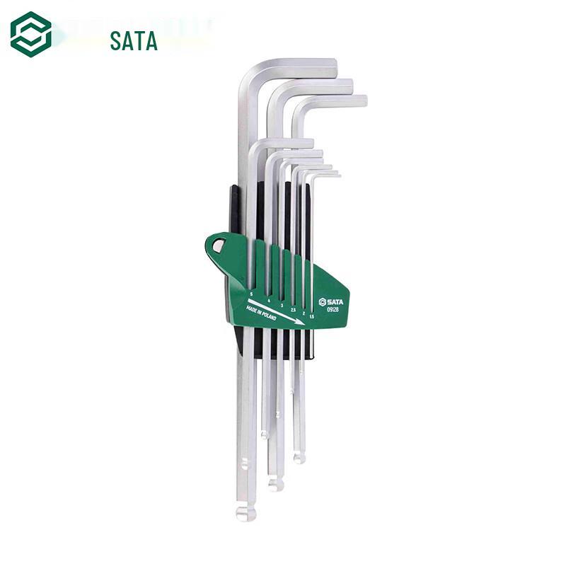 Набор шестигранных ключей SATA G-Series, 9 штук, удлиненные, с шаровым наконечником