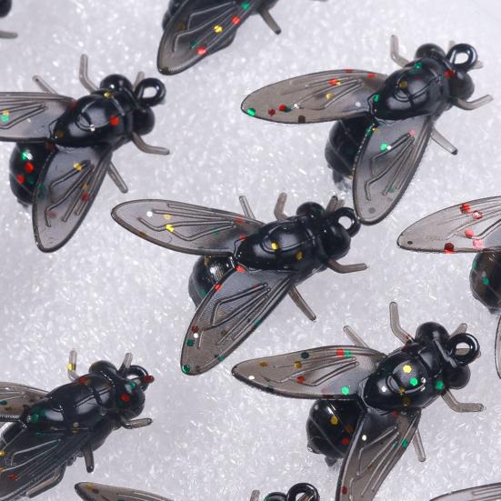 15 шт. Бионические приманки для нахлыстовой рыбалки, Реалистичные, Мини-размера, Портативные мушки, Набор рыболовных приманок, Свимбейты для морской и пресноводной рыбалки