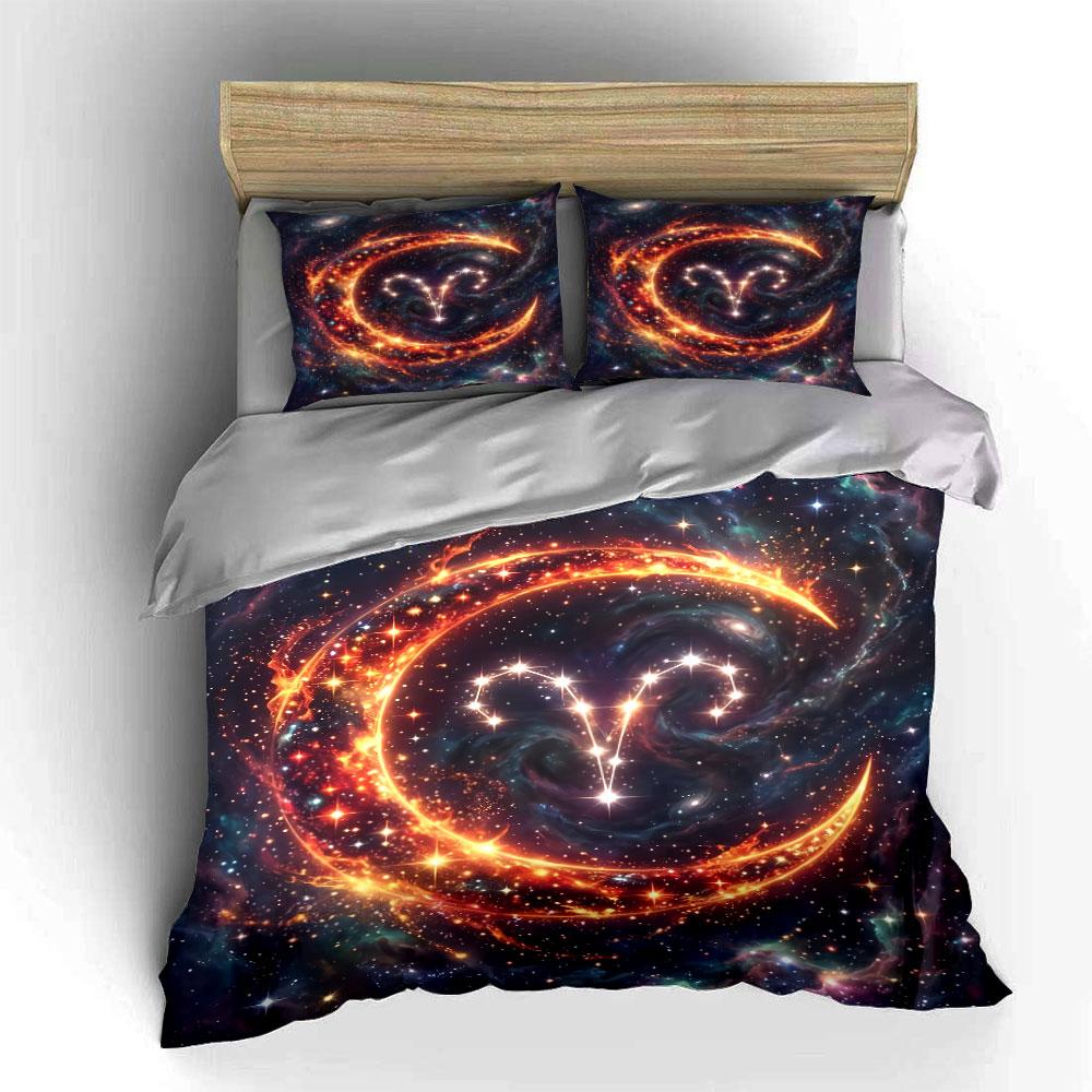 "Fiery Galaxy Aries Bedding Set" Bedding Duvet Cover Set Duvet Cover Pillowcases (1 * Duvet Cover 2 * Pillowcases, without duvet insert)