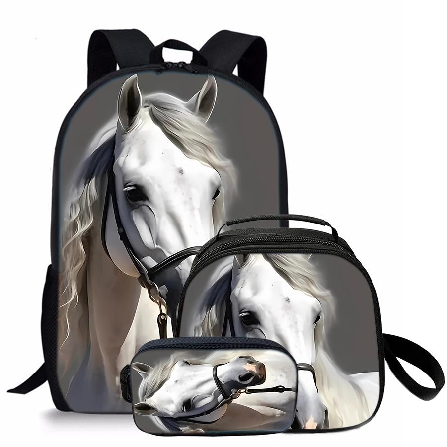 New Astronaut Space Pattern Three Piece Set Knapsacks for Male Plus Girls Best Gifts 2D Flat Comic School Rucksack for Youth