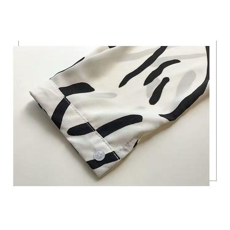 Женская рубашка с принтом граффити, длинный рукав, свободный топ, рубашка большого размера в корейском стиле, базовая рубашка