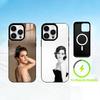 Чехол для телефона E-Emma Watson для iPhone 17 16 15 14 13 12 Pro Max Plus с зеркалом, беспроводной, магнитный