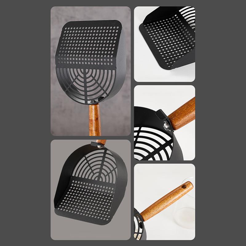 Совок для кошачьего туалета из нержавеющей стали, прочный, с длинной ручкой, совок для кошек, прочный сетчатый совок, фильтр для кошачьего туалета, инструменты для уборки домашних животных