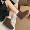 Зимние теплые ретро шерстяные плюшевые сноубутсы женские уродливые милые на мягкой подошве короткие ботинки ботинки Мартин