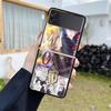 Роскошный чехол для Samsung Galaxy Z Flip 4 3 5G, черные жесткие чехлы для телефонов из ПК, модная задняя крышка ZFlip Funda Jujutsu Kaisen Shell Capa
