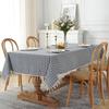 Cloth Dad Washed Cotton And Linen Canvas Printed Fish Bone Pattern Rectangular Tablecloth Fringed Tablecloth Dining Table Cloth Coffee Table Cloth