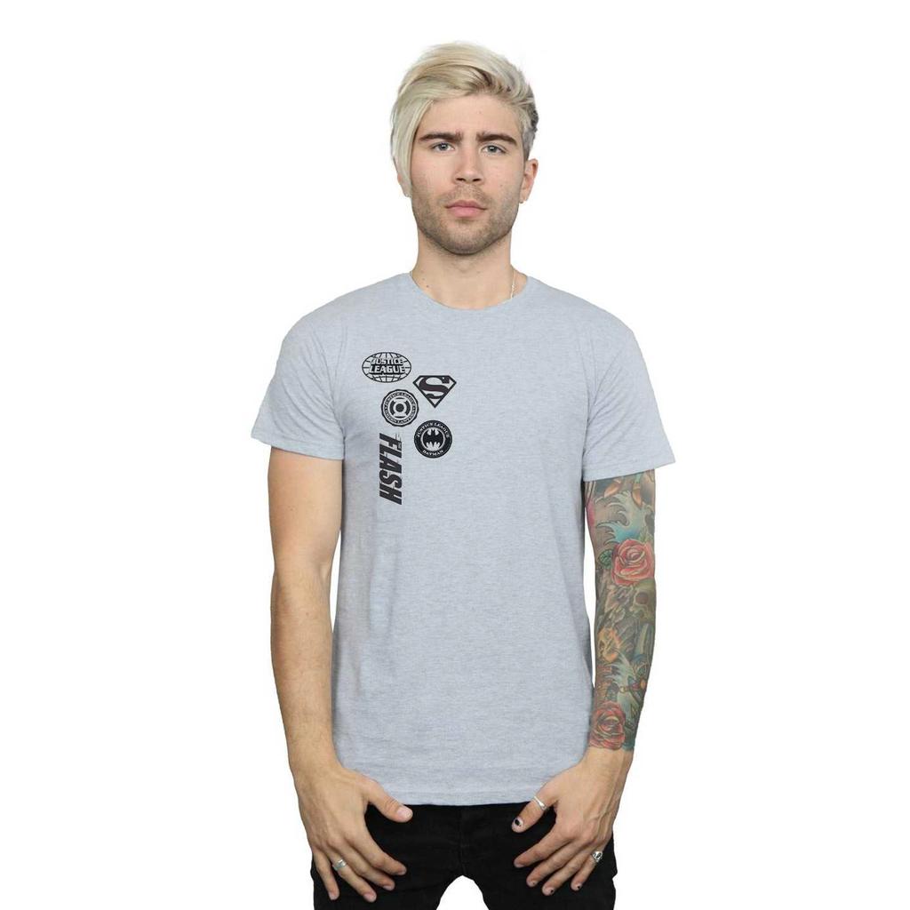 DC Comics Мужская футболка с кластером иконок Лиги Справедливости