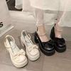 Mary Jane High Heels Women's 2025 New French Retro Versatile Temperament Thick Heel Single Shoes Gentle Style Bridesmaid Shoes
