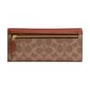 Coach Mila 19 Long Flap Folded Coated Canvas And Calfskin Wallet Women wallet Brass Caramel CAT55-B4XHG