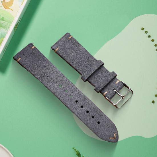 Ремешок для часов с пряжкой из нержавеющей стали, мягкая плюшевая матовая текстура, искусственная кожа, регулируемая длина, нержавейка, однотонный винтажный ремешок для часов с быстрой установкой