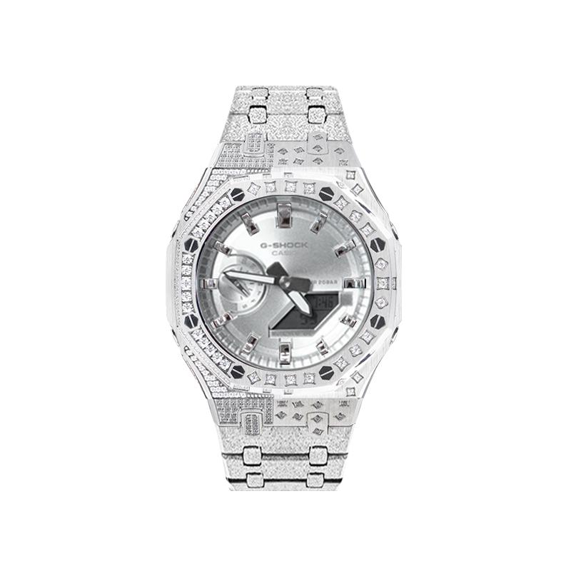 CASIO Customized watch modified series Galaxy Meteor Shower Waterproof Luminous Quartz Steel Strap Uniform YinHeLiuXingYu(XingZuanShuangYinGang)