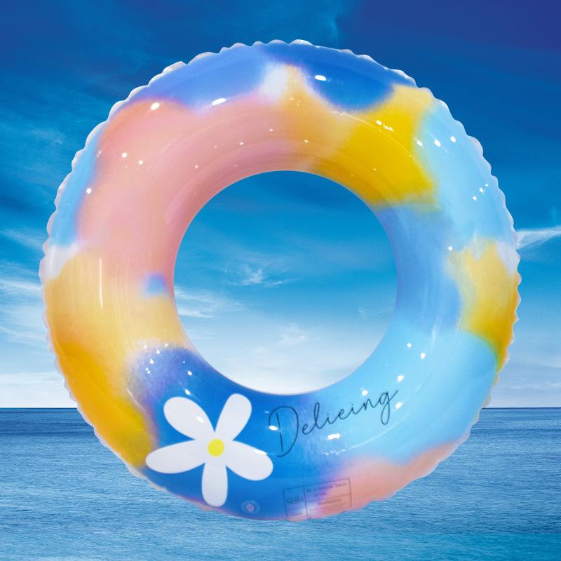 Новое кольцо для плавания с радужным цветком, водные виды спорта, Интернет-знаменитости, маленькая фея, утолщенное детское кольцо для плавания из ПВХ