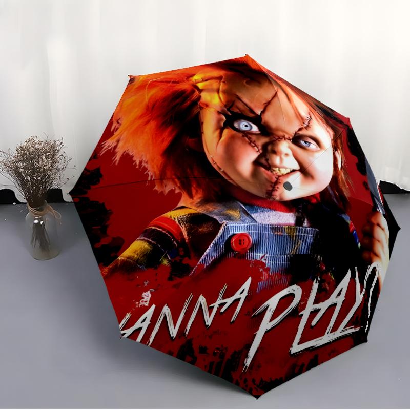 1pc Chucky3 Umbrella, Sun Protection, And UV Shielding. It Has Eight Sturdy Ribs for Outdoor Use And Perfect Gift