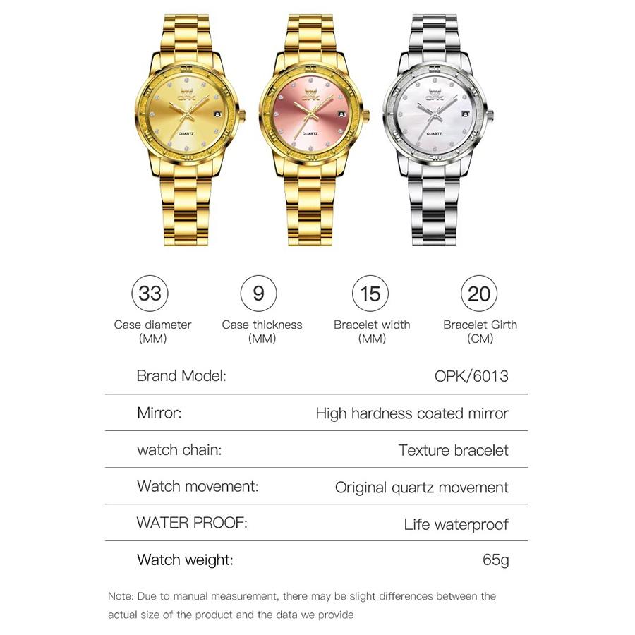 Elegant Women Quartz Watches Sparkling Rhinestone Dial Calendar Waterproof Casual Dress Wrist Watch