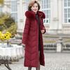 Женская теплая зимняя длинная парка пальто для мам среднего возраста тонкая утепленная куртка женская верхняя одежда с капюшоном парки 8XL