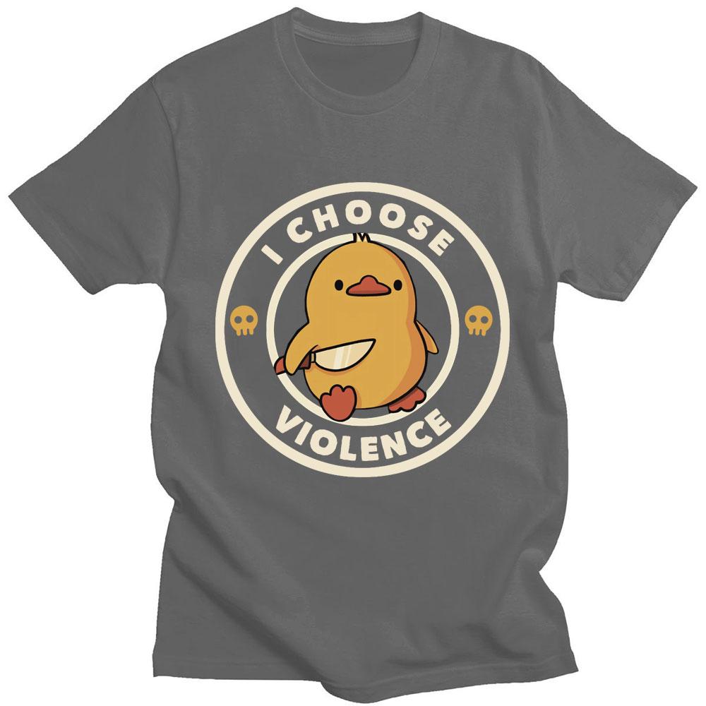 I Choose Violence Graphic Funny T Shirt Cartoon Men Women Short Sleeve High Quality Cotton T-shirt Oversized Summer Streetwear