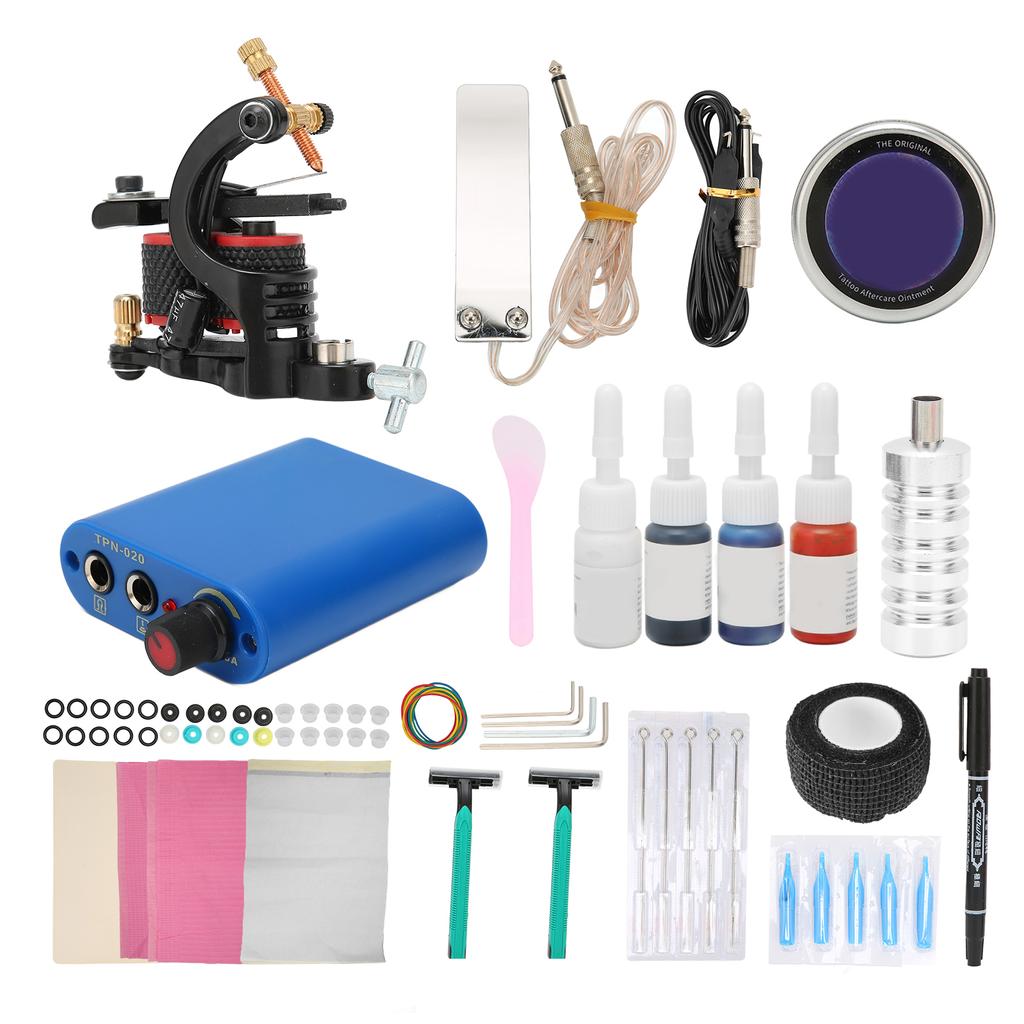 Tattoo Machine Kit Professional Tattoo Kit Coils Tattoo Machine Grommet Clip Cord for Beginner