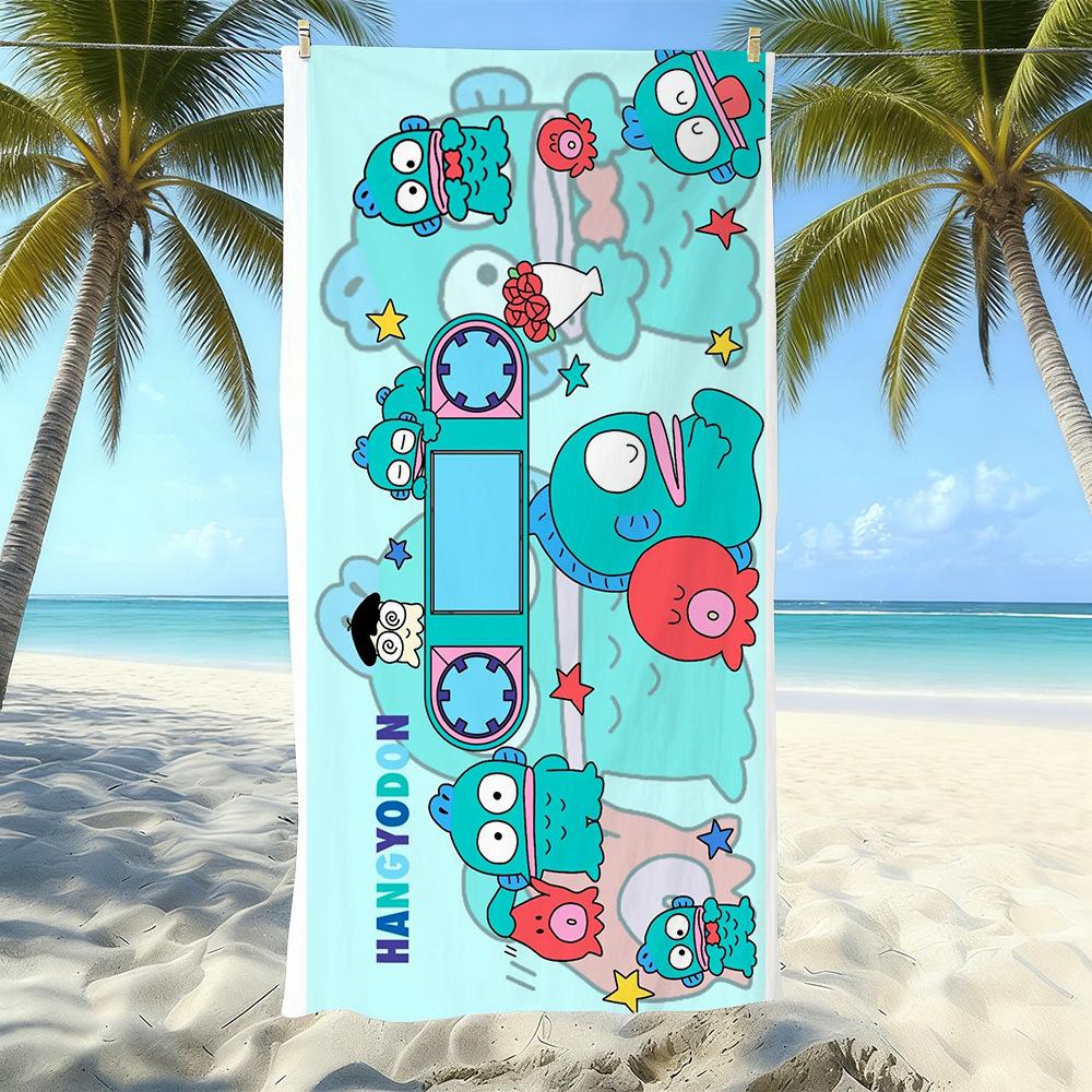 Cartoon Clown Fish Printed Beach Towel Microfiber Quick-Drying Seaside Vacation Swimming Towel