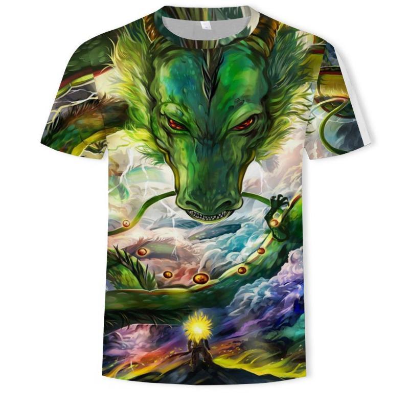 Men's T-shirt with Divine Animal Pattern 3D Digital Printing Round Neck Short Sleeved Fashionable Top