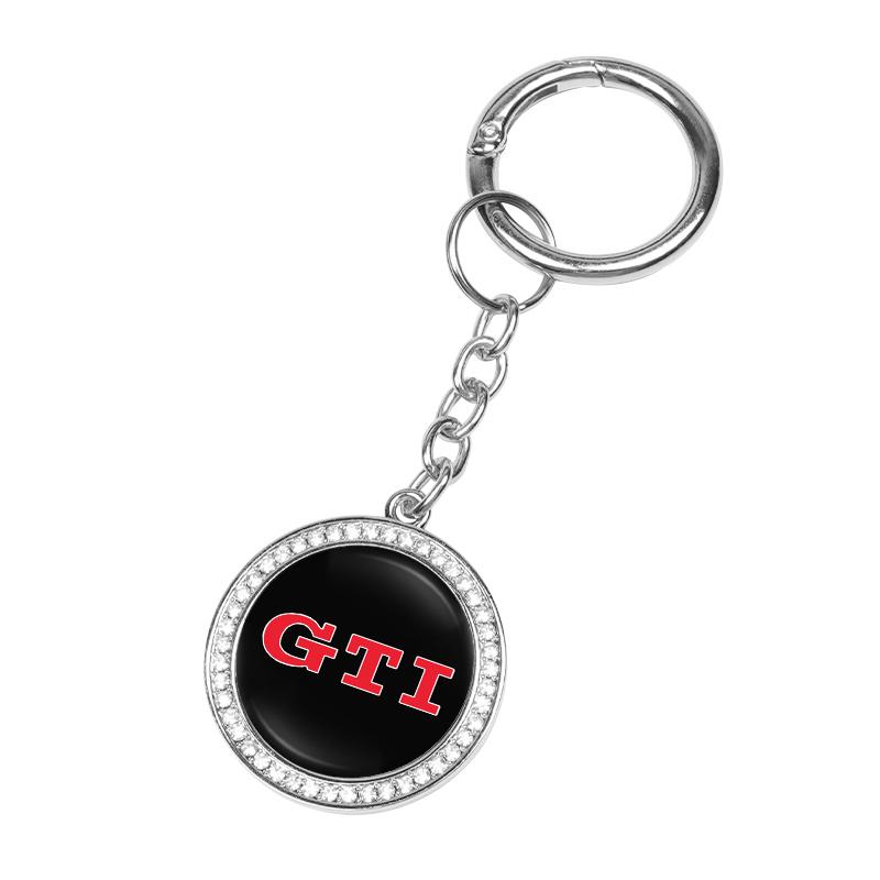 Key Chain Ring Diamond Metal Car Keychain Pendant For Volkswagen VW Golf Amarok Passat ID3 Tiguan T-Cross Phaeton Teramont Polo RH5