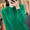 Осень и зима новый вязаный свитер с капюшоном женский топ внутри и снаружи худи свободный и тонкий пуловер