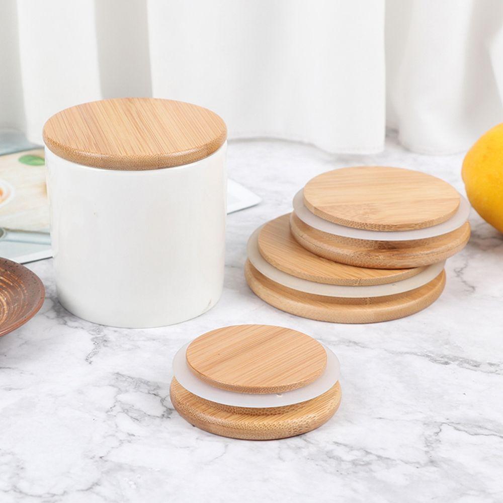 Grain Clear Silicone Ring Wooden Sealing Ring Bamboo Cover Storage Tank Cup Lid Tea Set Accessories