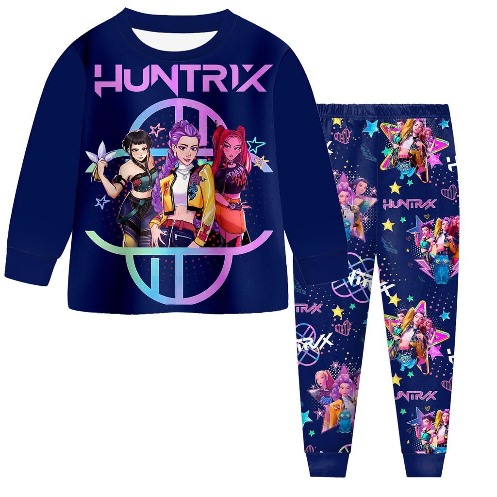 Children's Fashion Suit Skirt Round Neck Long Sleeve Top Pants