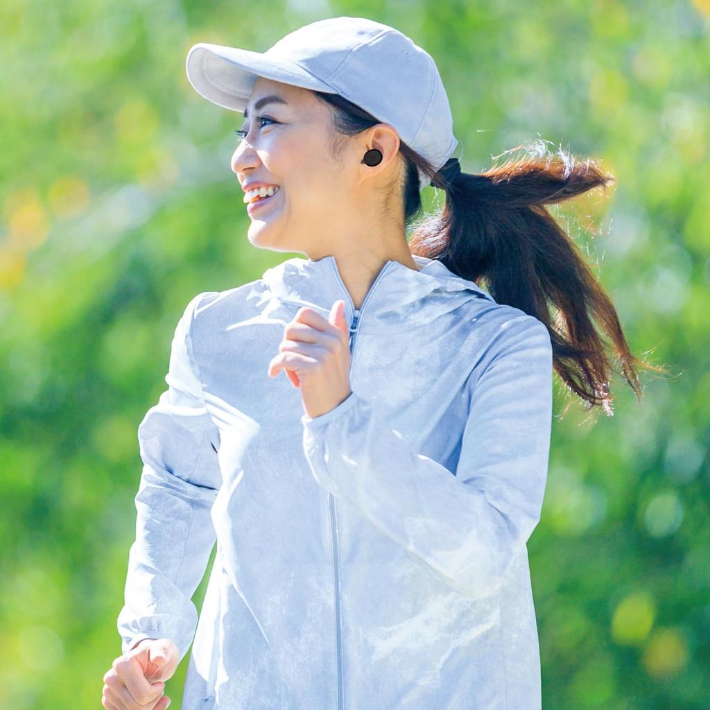 Kashimura [Ultra-Lightweight & Bean-Shaped] True Wireless Earbuds with AAC, IPX4 Waterproof, and Type-C Charging Case, Black, BL-141