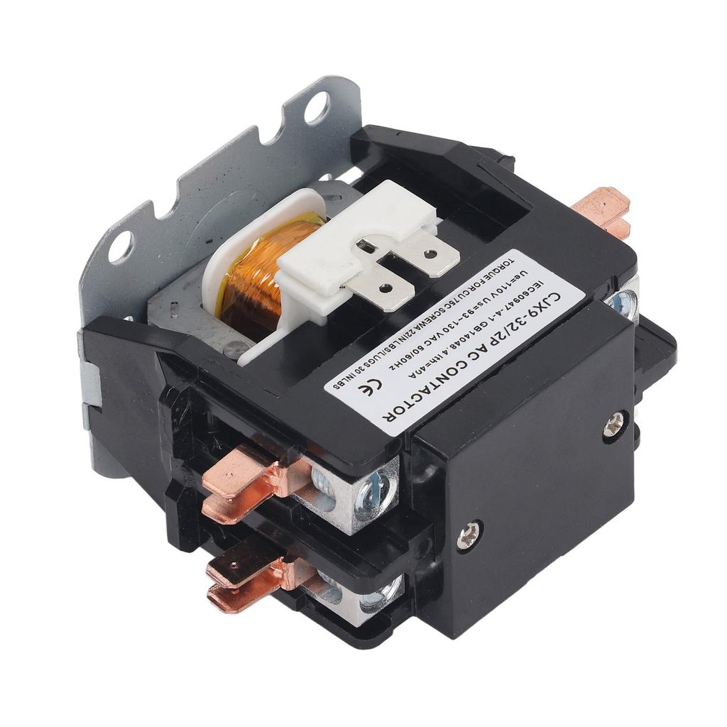 32A Air Conditioner Contactor Silver Alloy Contacts 2 Pole AC Contactor Relay for Power Distribution 110V