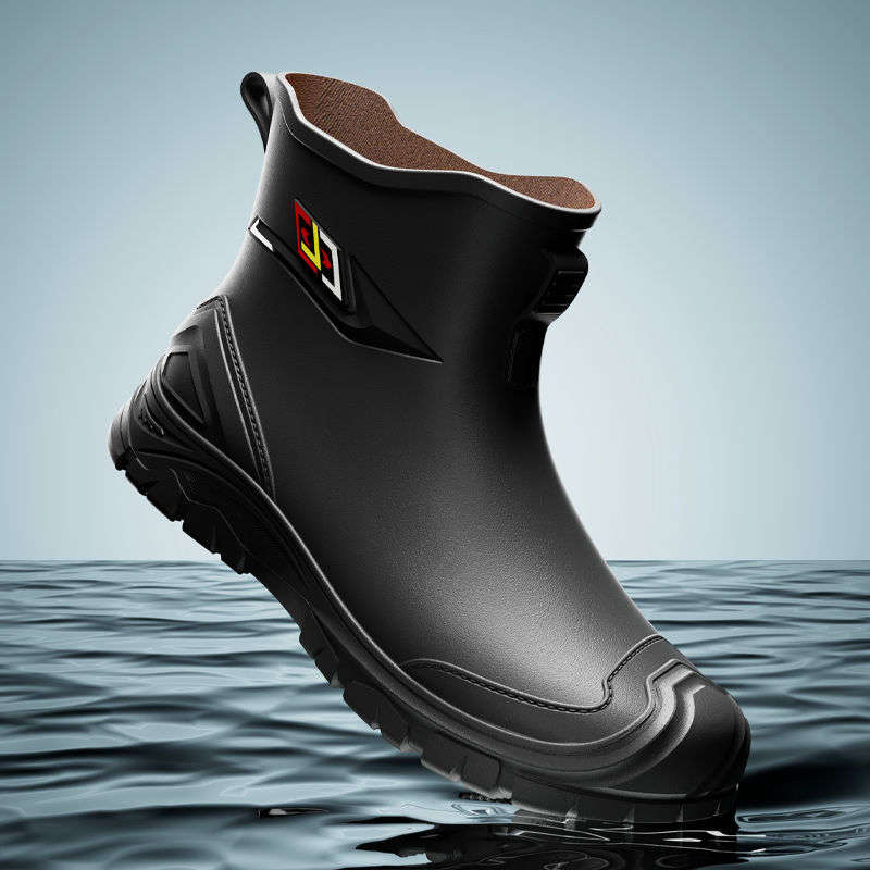Men's Water Boots Non-slip Work Rubber Shoes Outdoor Rain Boots Men's New Waterproof Shoes Casual Camping Fishing Shoes