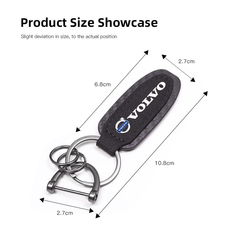 Carbon Fiber Car Keychain Man Women Keyring Gifts Key Organizer For Volvo XC60 XC40 V60 V40 XC90 XC70 V50 S60 V70 S90 AWD T6 V90