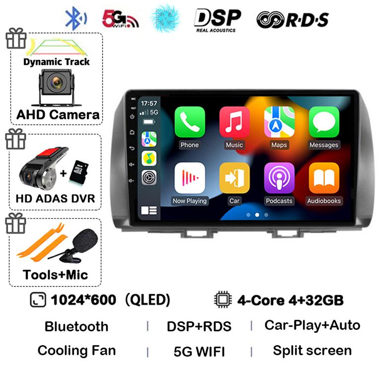 Android 14 Carplay Auto для Toyota BB 2 QNC20 2005-2016 Автомобильный Радио Мультимедиа Видео Плеер Навигация GPS 4G+WIFI Стерео Аудио BT