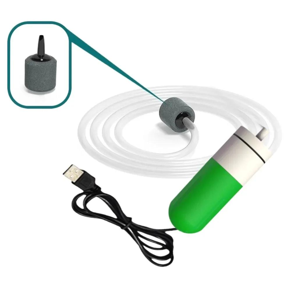 Регулируемая скорость Аквариумный кислородный воздушный насос USB-зарядка Ультратихий воздушный компрессор Аэратор Бесшумный Портативный кислородный аэратор Аквариум