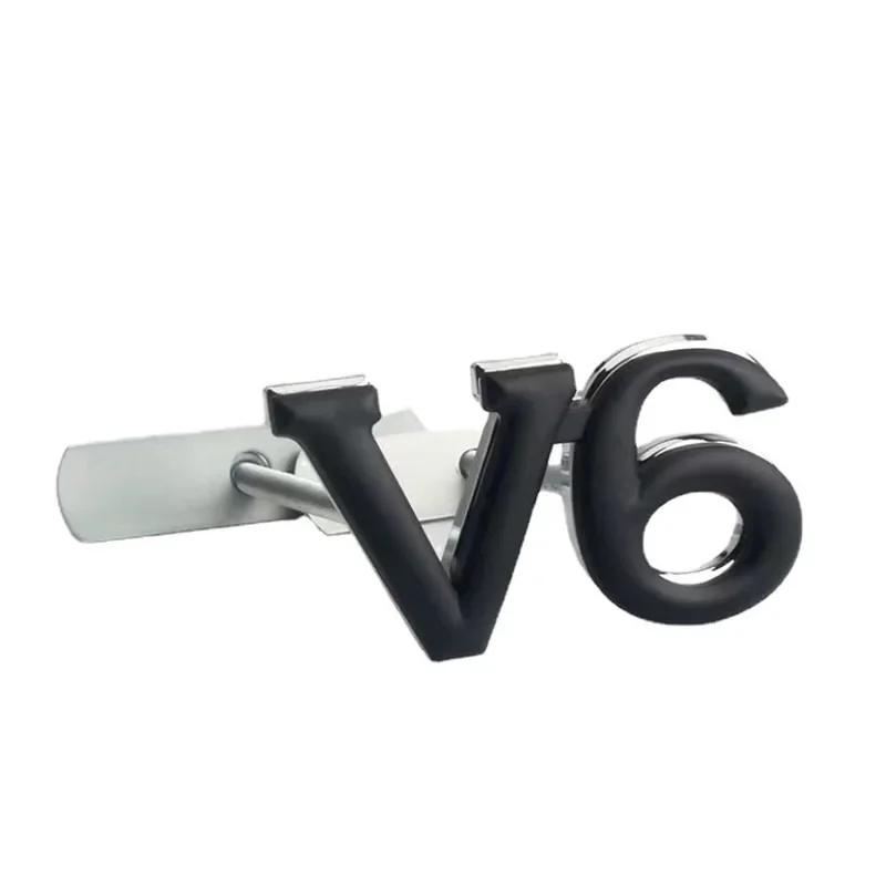 RE023D Металлический Логотип V6 V8 Автомобильный Передний Крюк Решетка Радиатора Значок Наклейка Наклейки Для Toyota Camry Land Cruiser Highlander Аксессуары