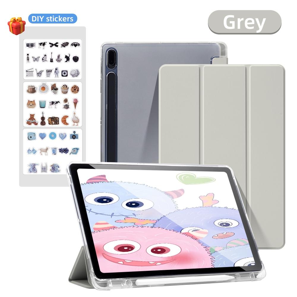 Чехол для Samsung Galaxy Tab A8 10.5 A9 Plus S9 FE Plus S8 Plus S7FE Plus S6 Lite Прозрачный чехол с держателем для карандаша