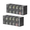 Terminal Strip Dual Row Screw Clamp Wire Terminal Block with Clear Cover for Bridge Lighting 60A