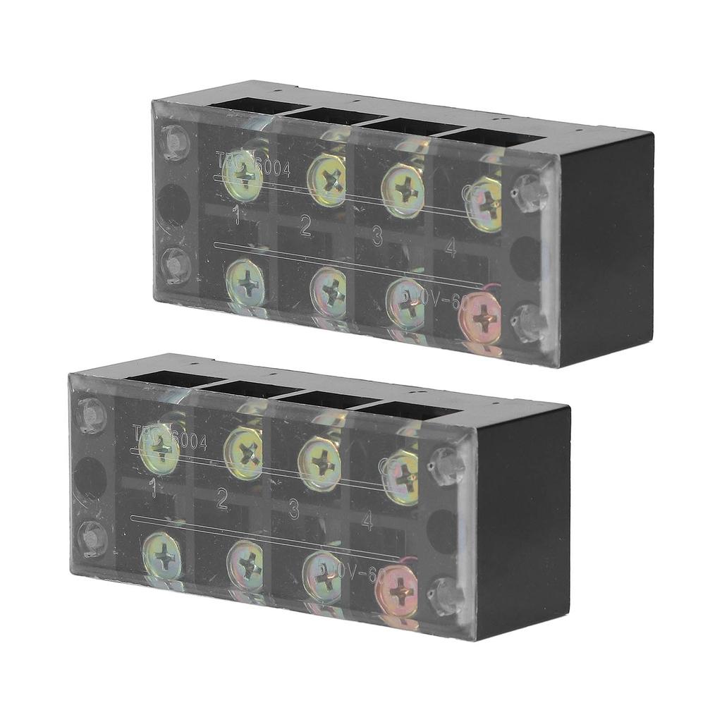 Terminal Strip Dual Row Screw Clamp Wire Terminal Block with Clear Cover for Bridge Lighting 60A