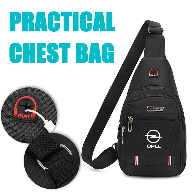 Leisure Car Small Backpack One-shoulder Messenger Bag Chest Bag For Opel Insignia Corsa Zafira Mokka Grandland Antara Ampera OPC