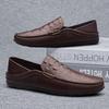 Fashion Genuine Leather Men Casual Shoes Handmade Formal Mens Loafers Moccasins Breathable Slip On Male Boat Shoes Soft Business Flats
