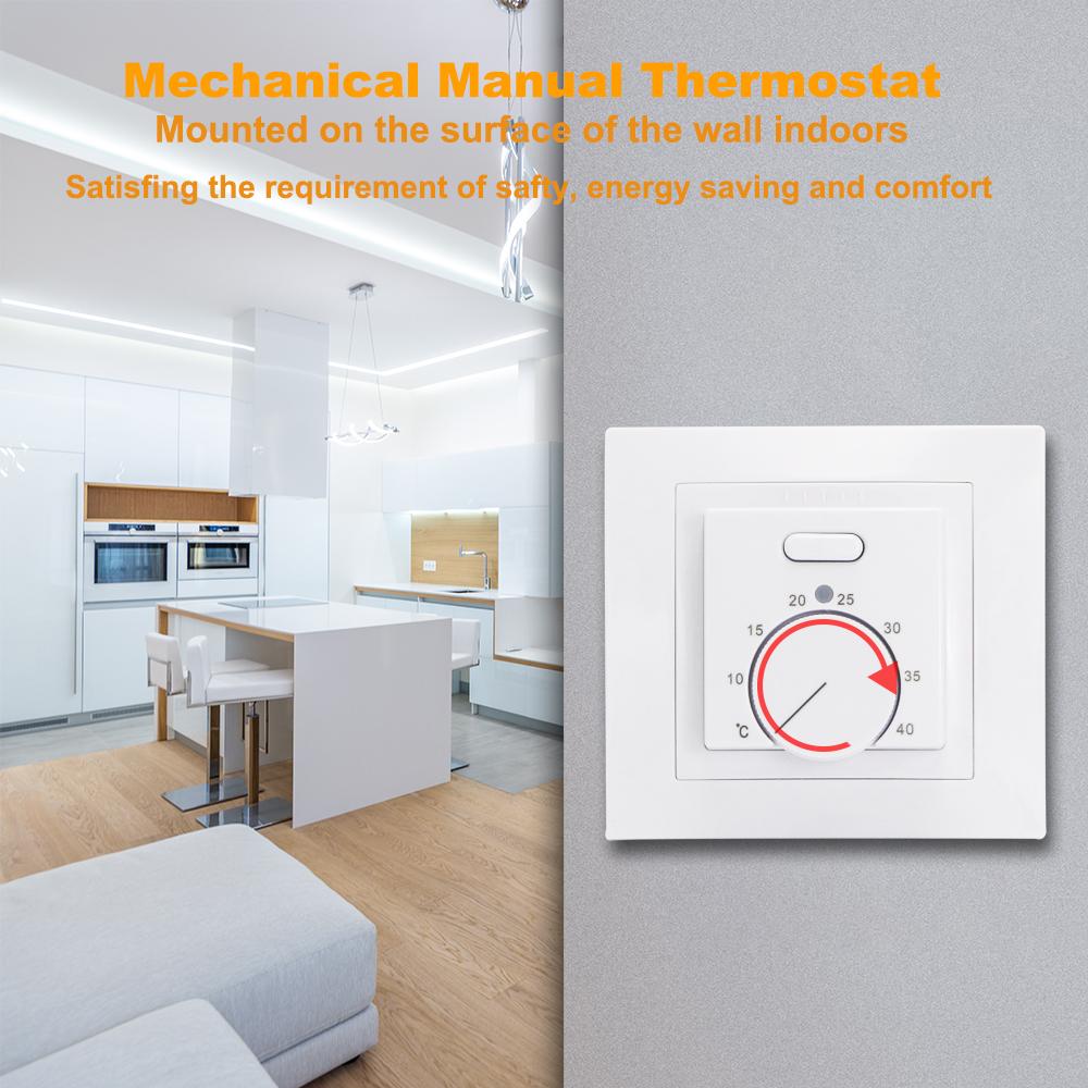Minco Heat Room Flooring Heating Thermostat 230V AC,50/60Hz 16A Mechanical Temperature Controller With External Sensor Fuel Injectors 6