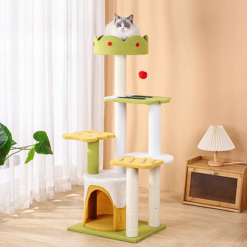 Кошачье дерево Кошачья башня, Многоуровневое кошачье дерево для домашних кошек, Высокое кошачье дерево для больших кошек Kitty, Центр деятельности с мебелью для кошек