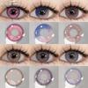 1 Pair Pink Contact Lenses For Eyes Natural Pink Line Eye Contacts Beauty Students Annual Cosmetics